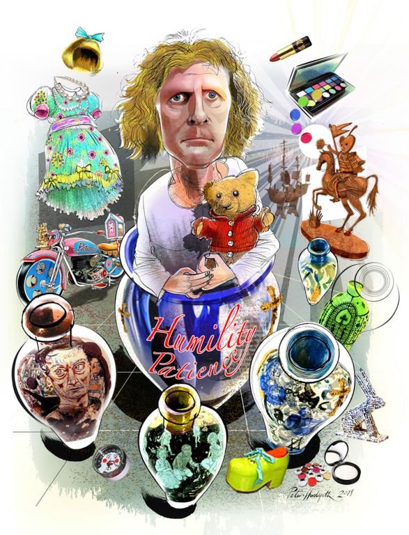 A chacature of Grayson Perry